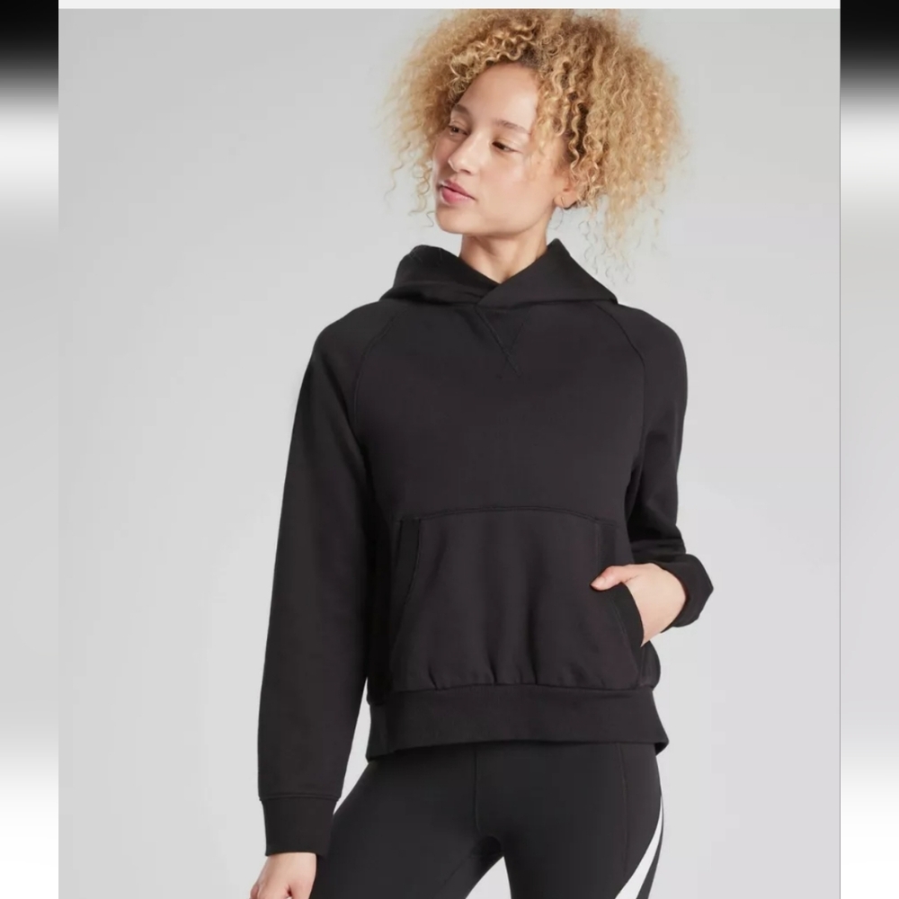 New! Athleta Black Moonrise Open Back Hoodie Ladies XSmall